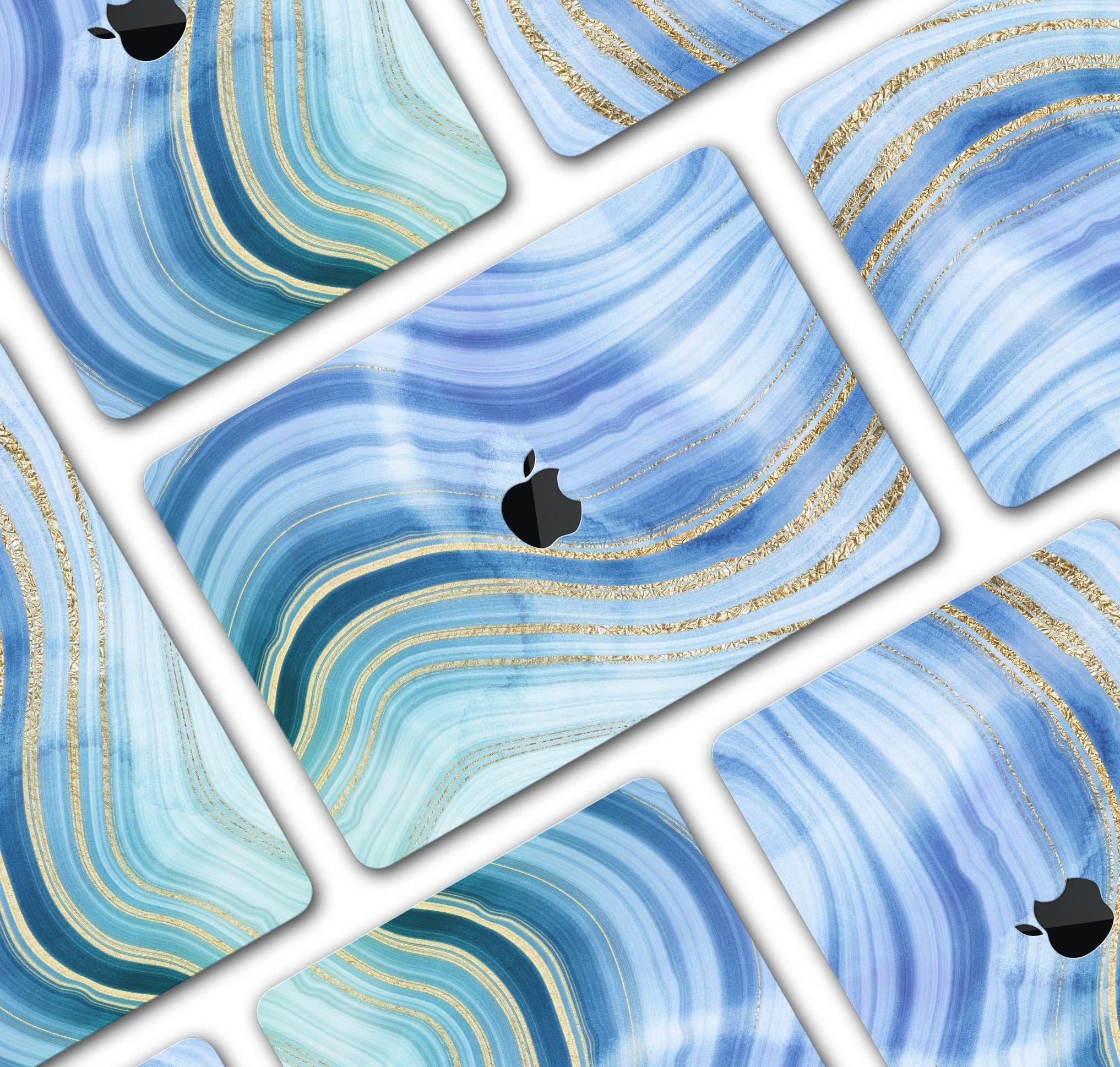 image-Vivid Agate Vein Slice Blue V4 - Skin Decal Wrap Kit Compatible with