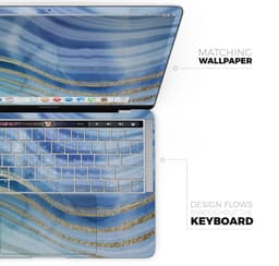 image-Vivid Agate Vein Slice Blue V4 - Skin Decal Wrap Kit Compatible with