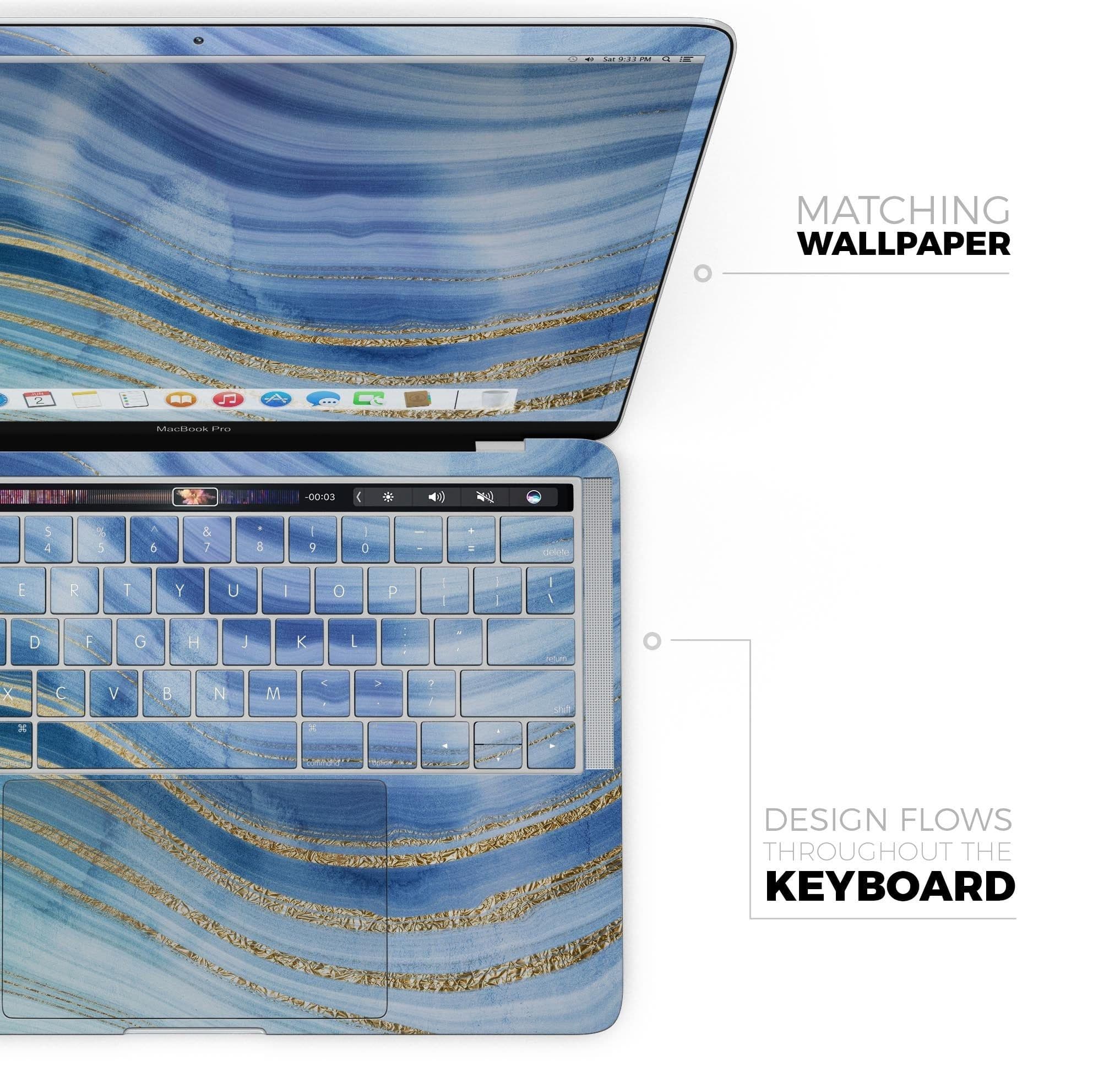 image-Vivid Agate Vein Slice Blue V4 - Skin Decal Wrap Kit Compatible with