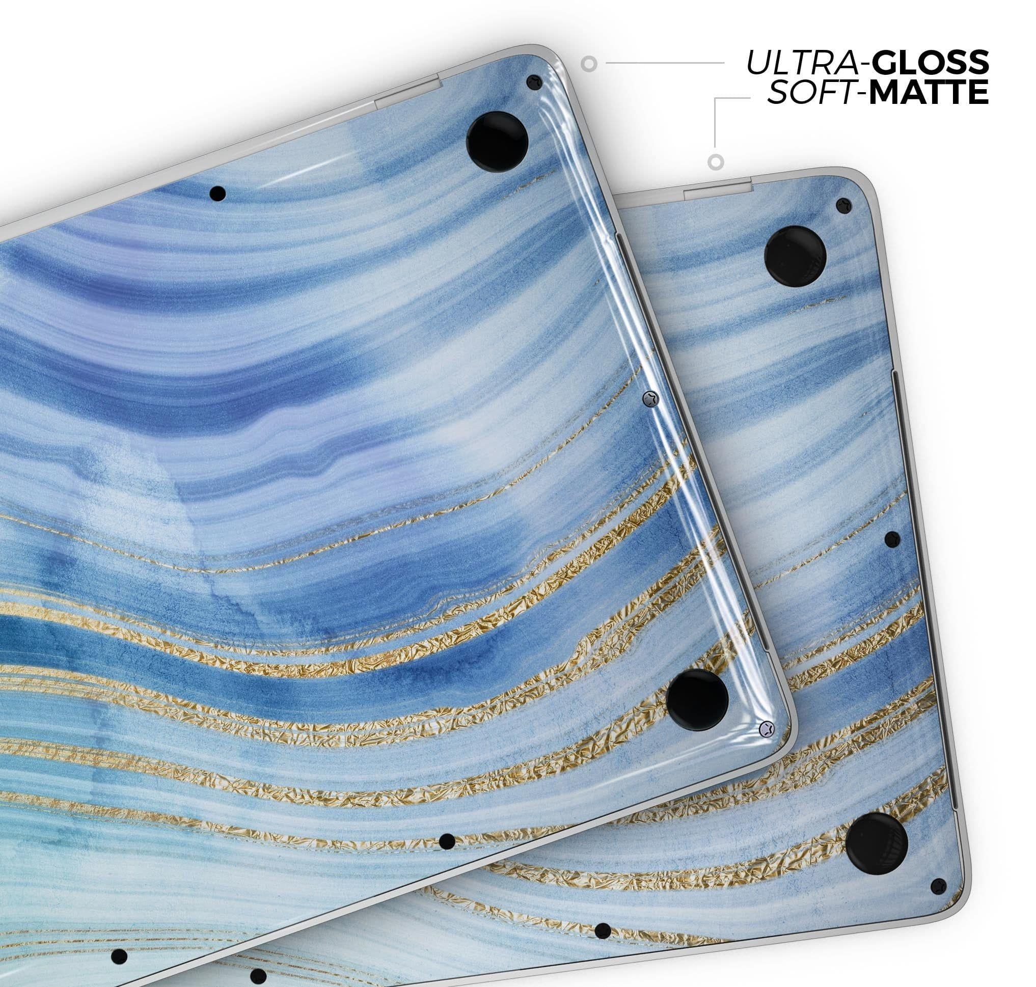 image-Vivid Agate Vein Slice Blue V4 - Skin Decal Wrap Kit Compatible with