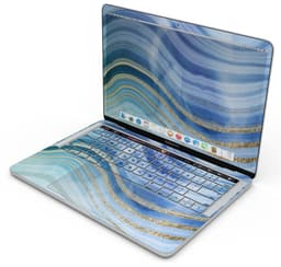image-Vivid Agate Vein Slice Blue V4 - Skin Decal Wrap Kit Compatible with