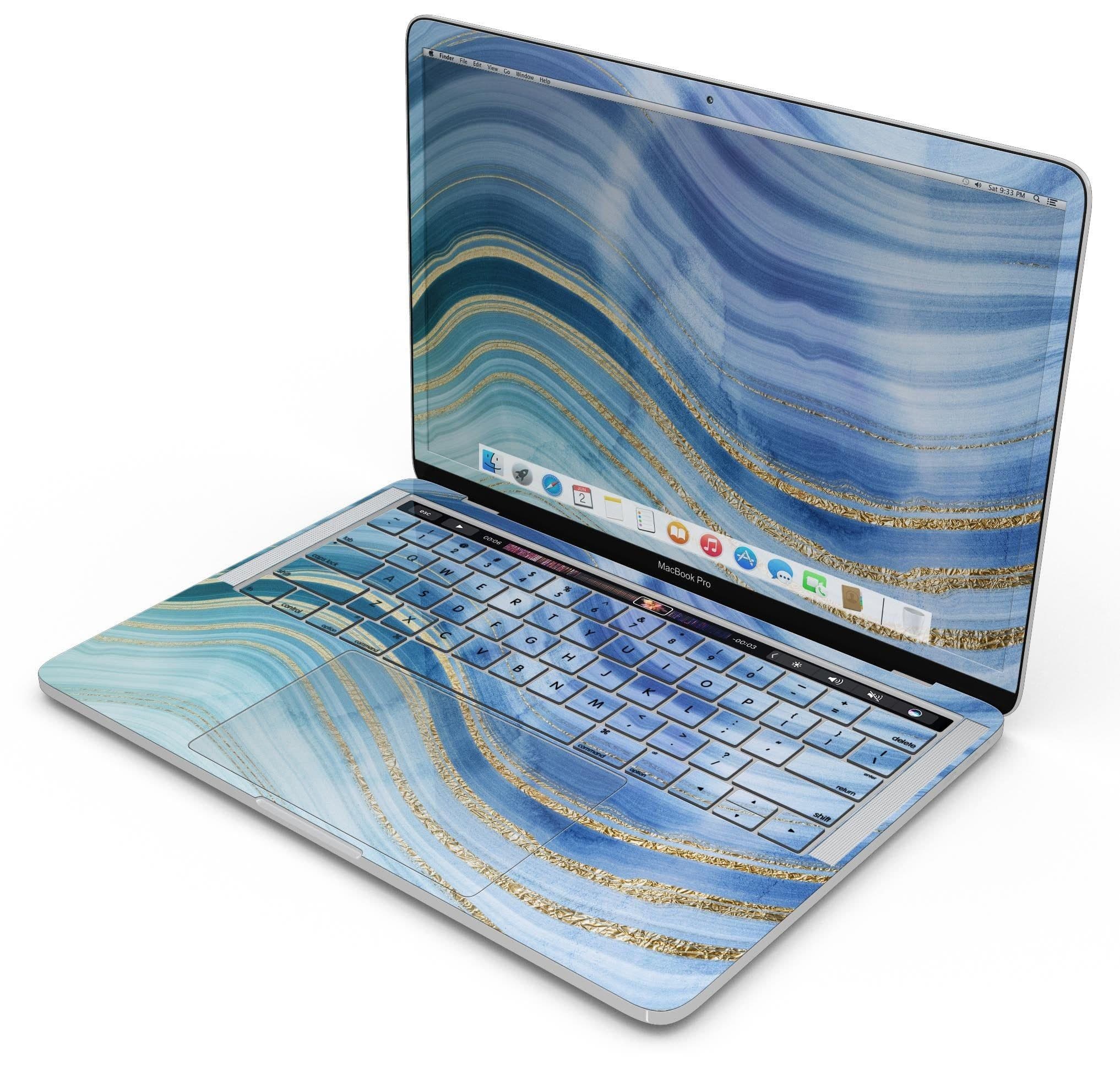 image-Vivid Agate Vein Slice Blue V4 - Skin Decal Wrap Kit Compatible with