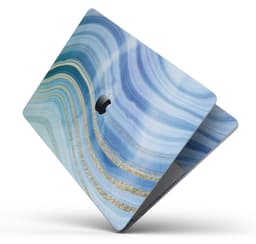image-Vivid Agate Vein Slice Blue V4 - Skin Decal Wrap Kit Compatible with
