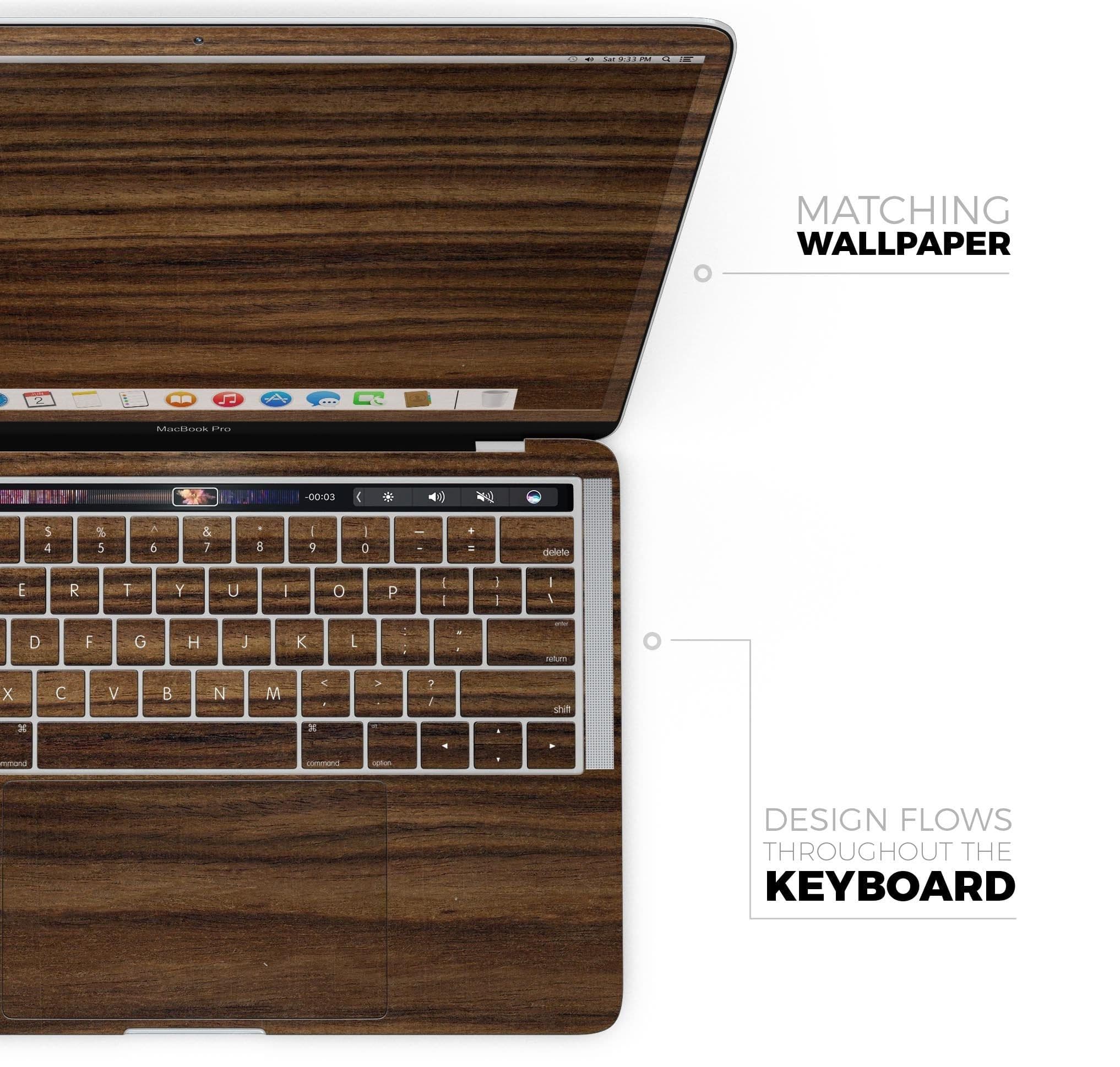 image-Bright Ebony Woodgrain - Skin Decal Wrap Kit Compatible with the Apple