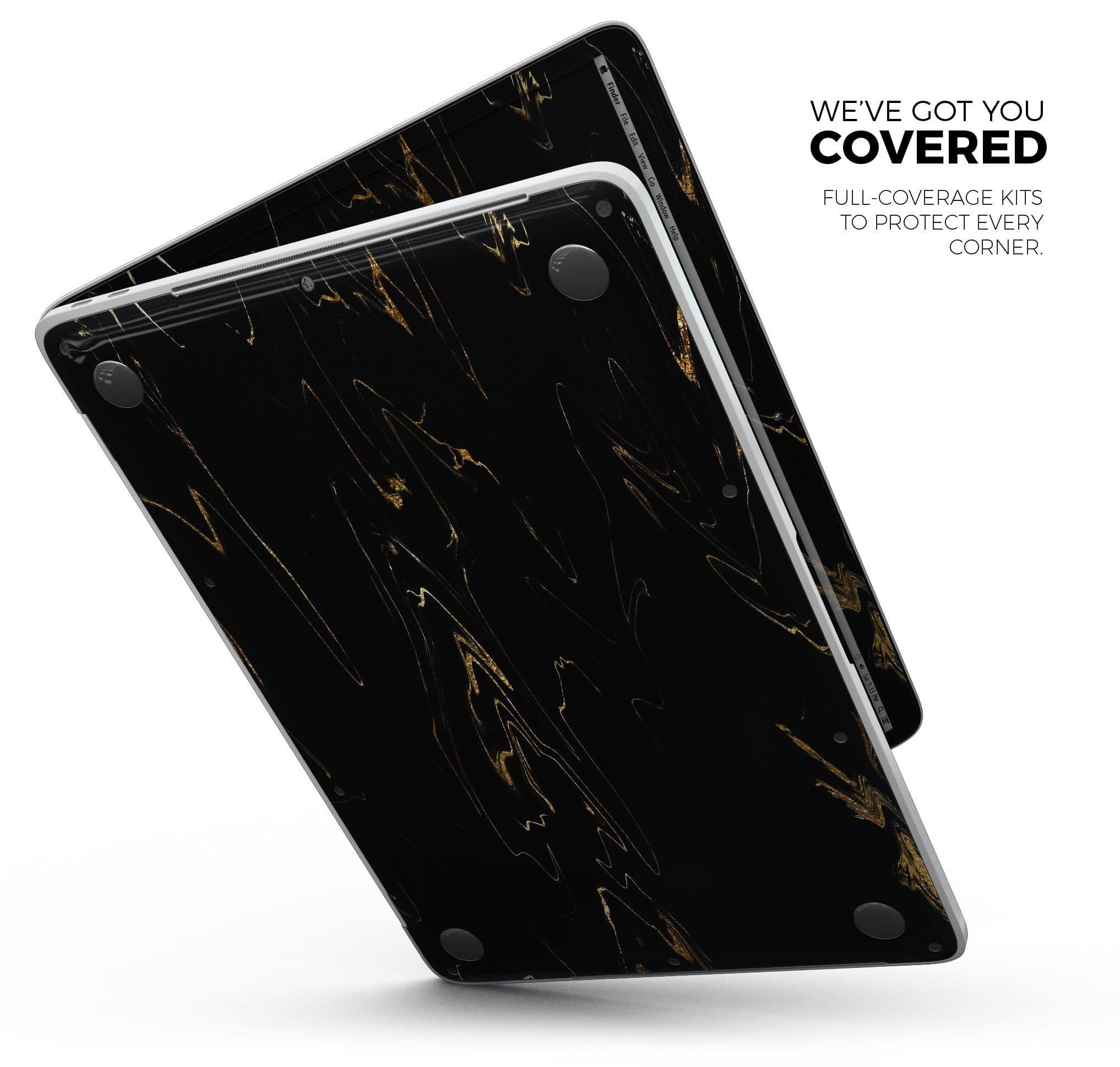 image-Black & Gold Marble Swirl V10 - Skin Decal Wrap Kit Compatible with