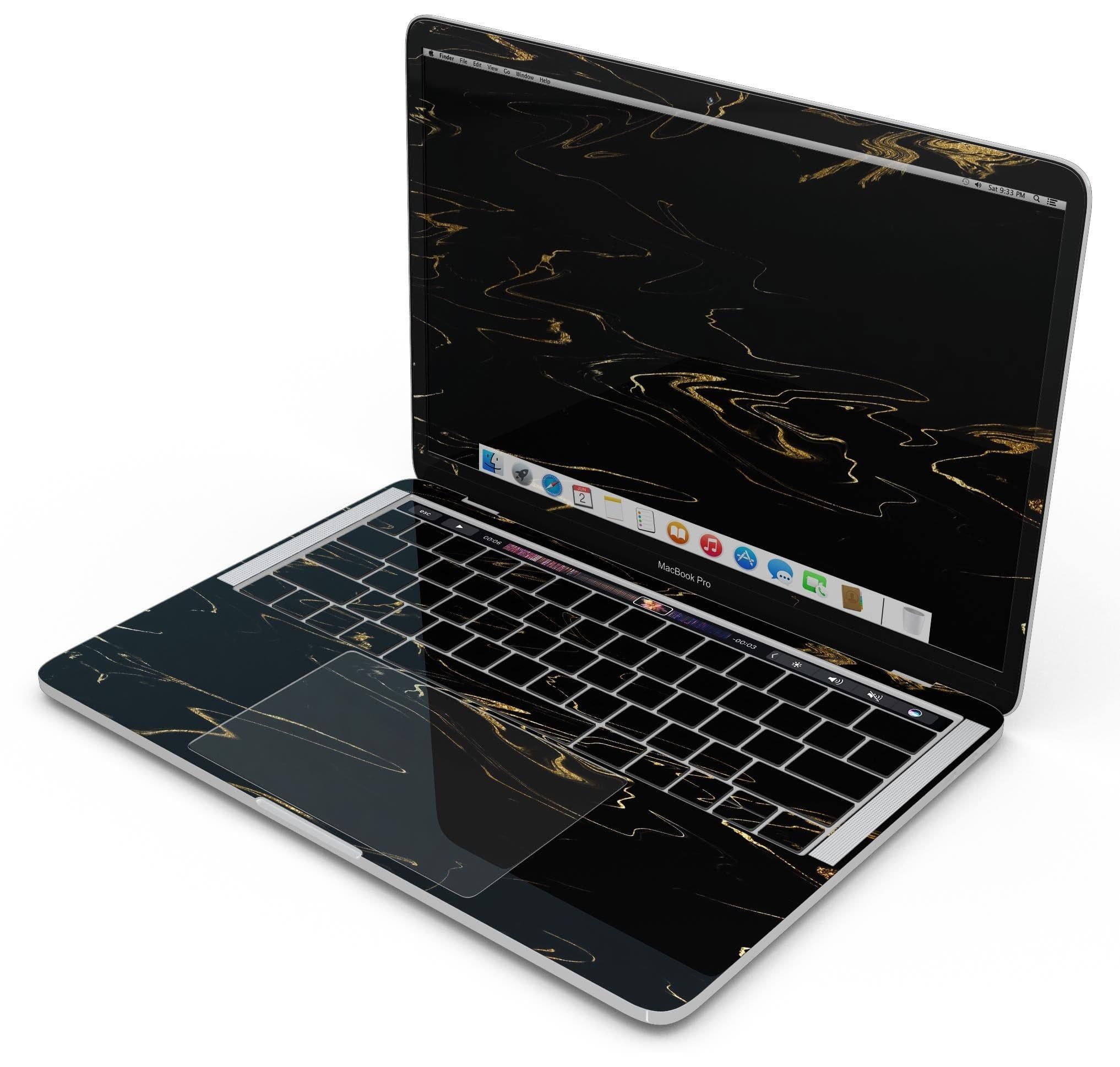 image-Black & Gold Marble Swirl V10 - Skin Decal Wrap Kit Compatible with