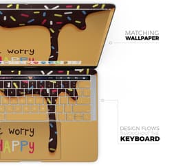 image-Donut Worry Be Happy - Skin Decal Wrap Kit Compatible with the Apple
