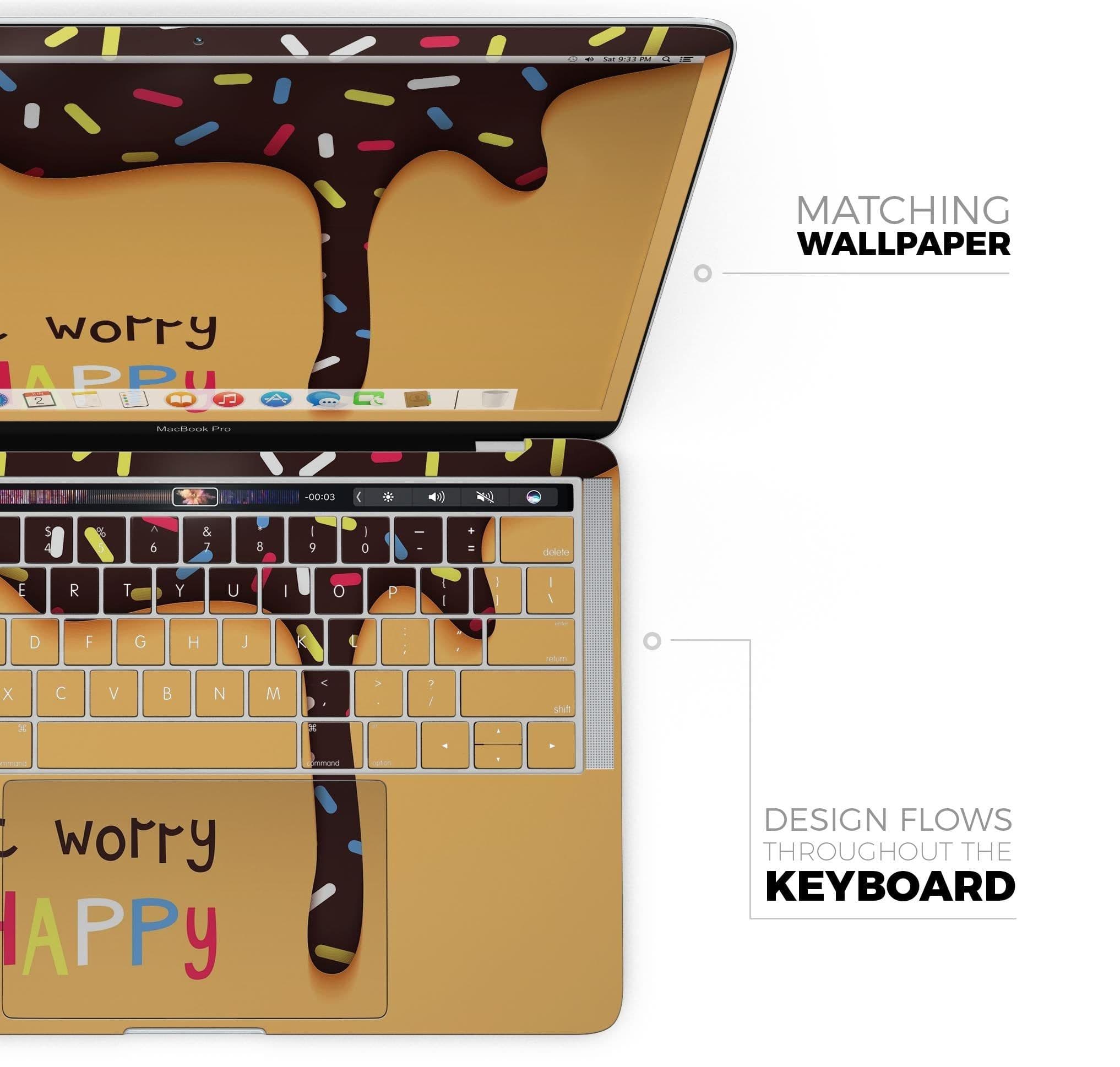 image-Donut Worry Be Happy - Skin Decal Wrap Kit Compatible with the Apple