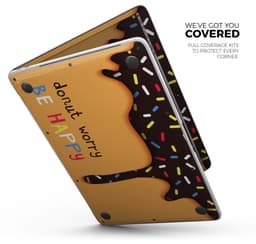 image-Donut Worry Be Happy - Skin Decal Wrap Kit Compatible with the Apple