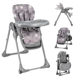 image-Adjustable Gray High Chair for Babies - 6-36 Months, Foldable, 7 Positions