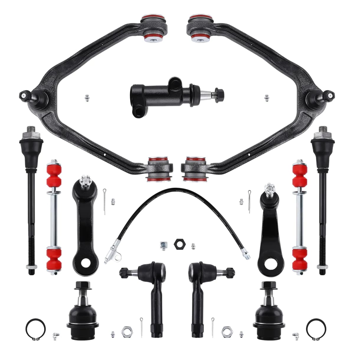 image-13pcs Control Arms Kit PU Bushings for Chevy Silverado GMC Sierra 1500 4WD