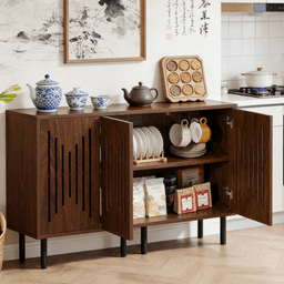 image-Large Pantry Buffet Cabinet - 59.05"W x 13.78"D x 31.49"H