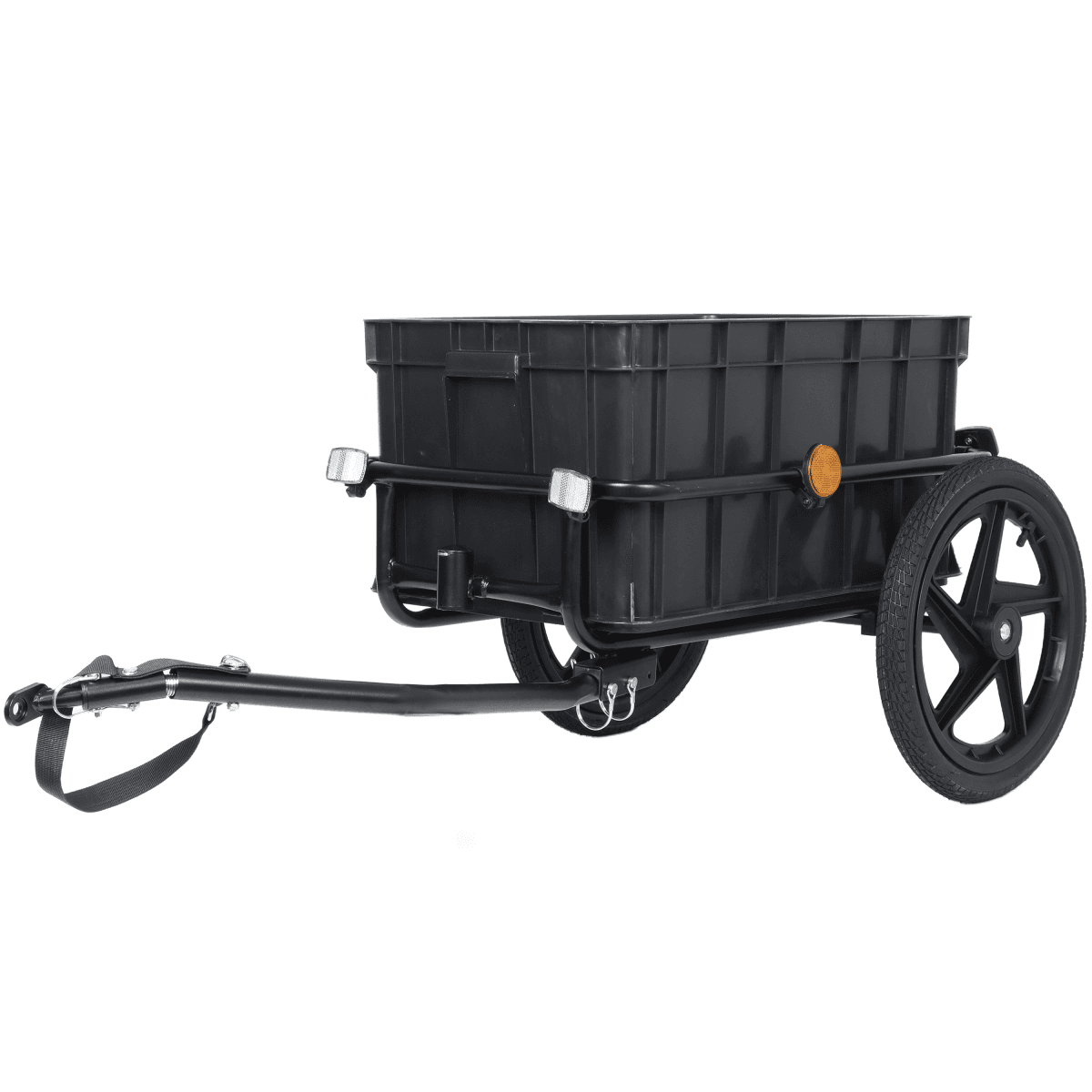 image-2-in-1 Bike Trailer Pushcart - Black with Waterproof Cover and Tow Hitch