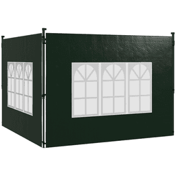 image-Outsunny Gazebo Side Panels for 3x3(m) or 3x6m Gazebo Canopy, 2 Pack, Green