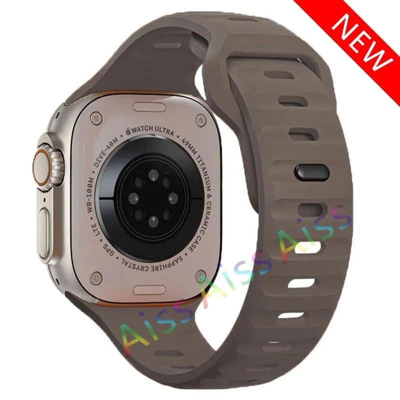 image-Aiss Waterproof Silicone Strap for Apple Watch Ultra & iWatch - Durable 49mm-38mm