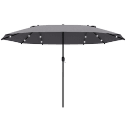 image-Garden Parasol 4.4m Double-Sided Sun Umbrella Patio Sun Shade LED Solar Light