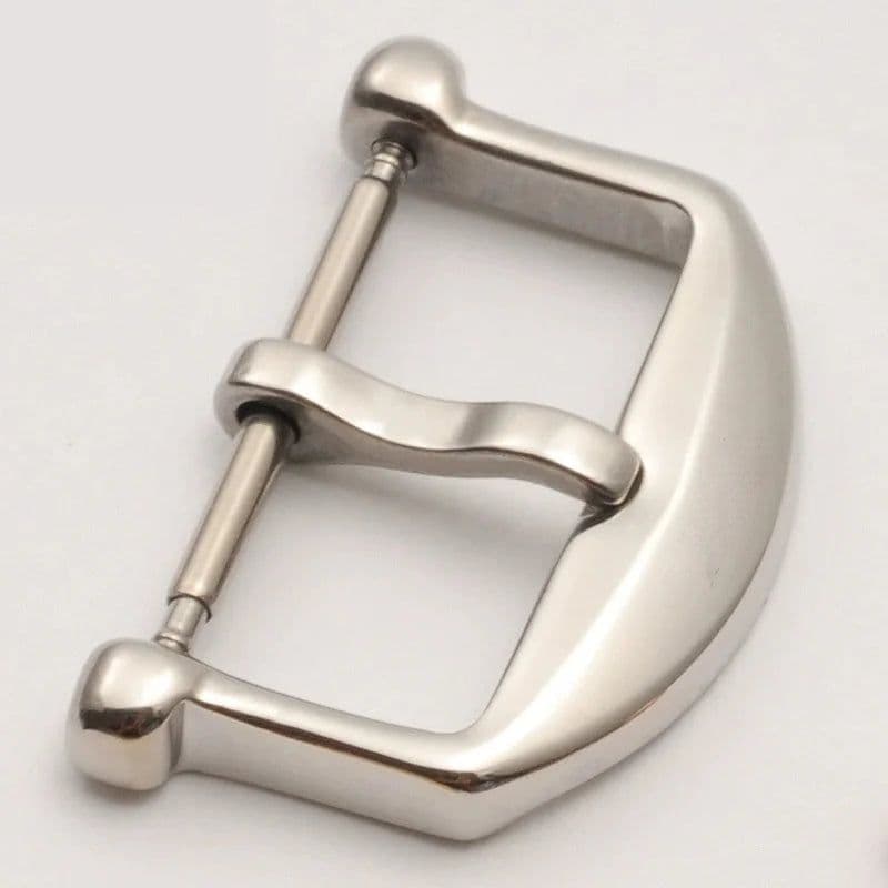 image-18mm Stainless Steel Watch Buckle - Durable Pin Clasp for Traditional Watches