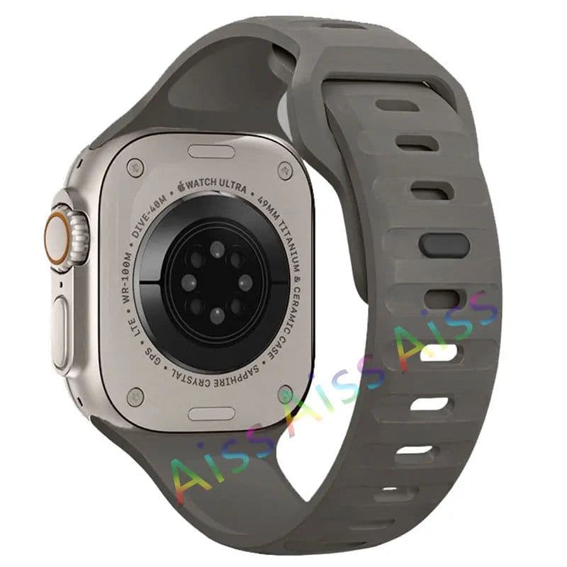 image-Aiss Waterproof Silicone Strap for Apple Watch Ultra & iWatch - Durable 49mm-38mm