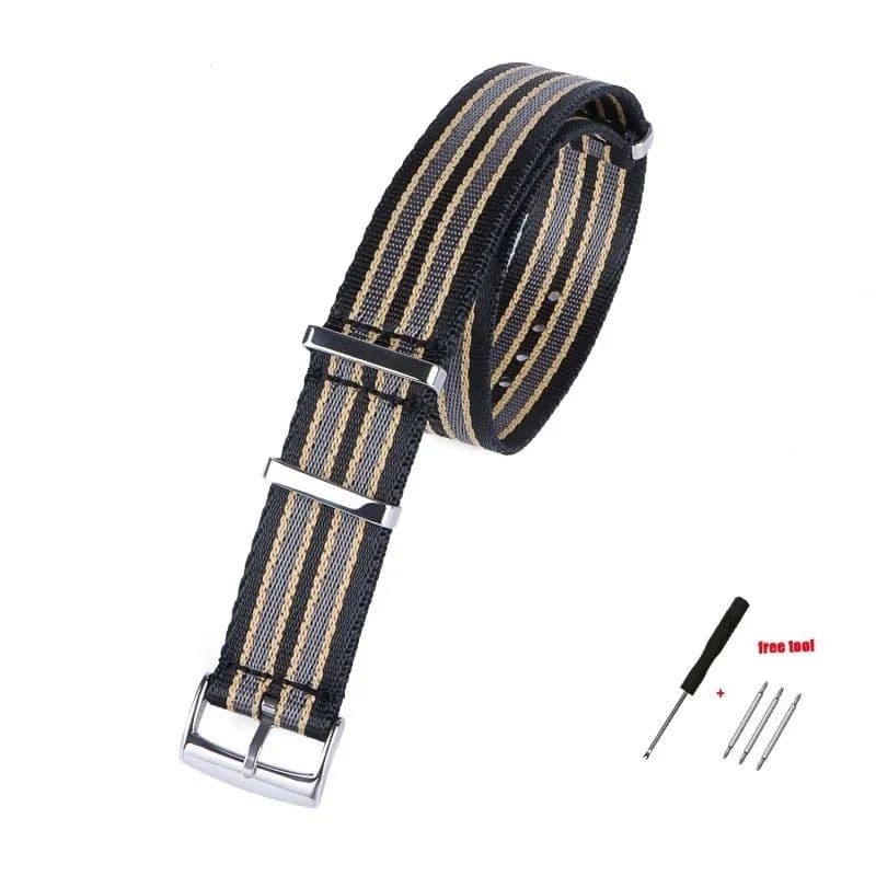 image-20mm Nylon Watchband for Omega Speedmaster 007 & Seiko - Retro Sport Strap