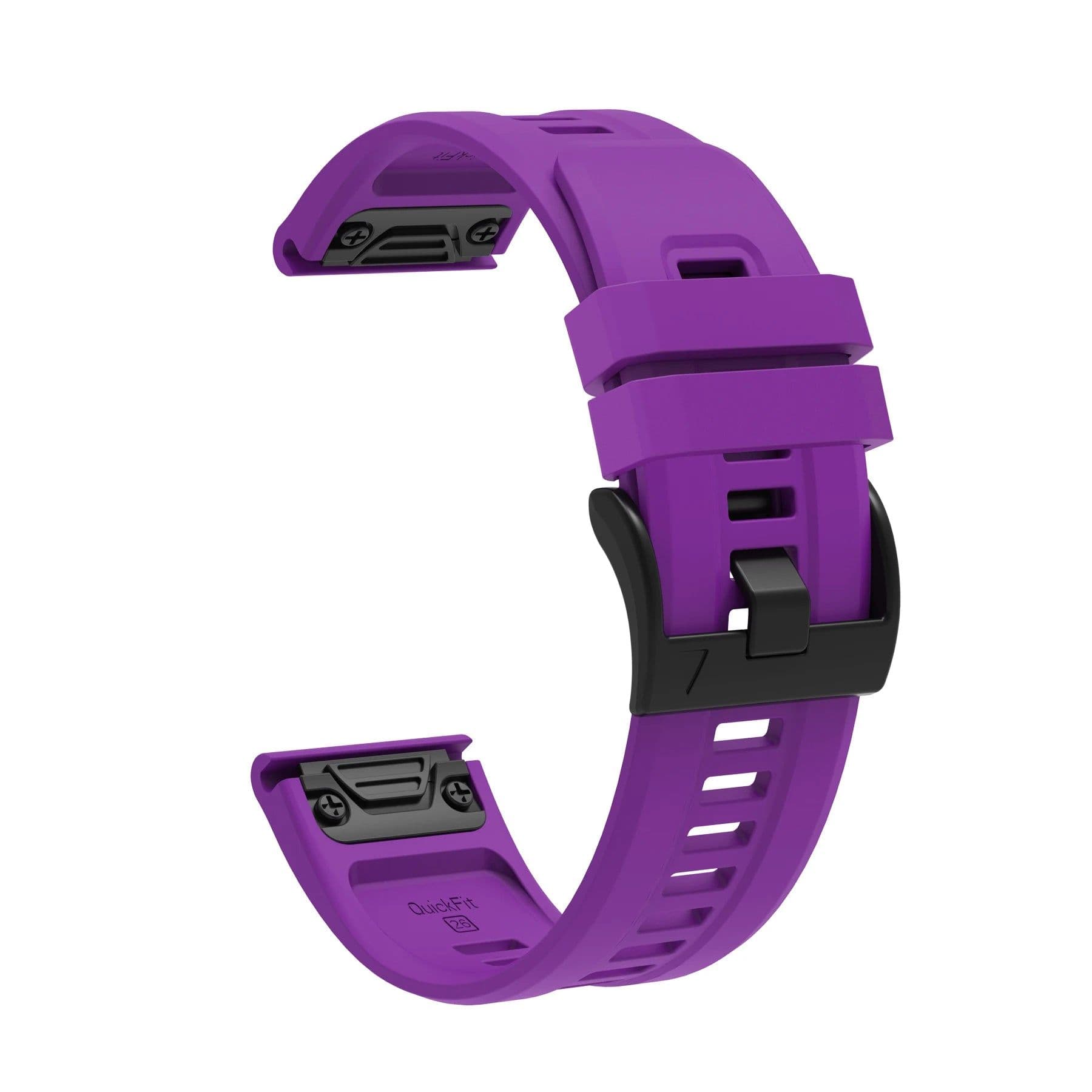 image-26mm Silicone Quick Fit Strap for Garmin Fenix, D2 & Tactix Series Watches