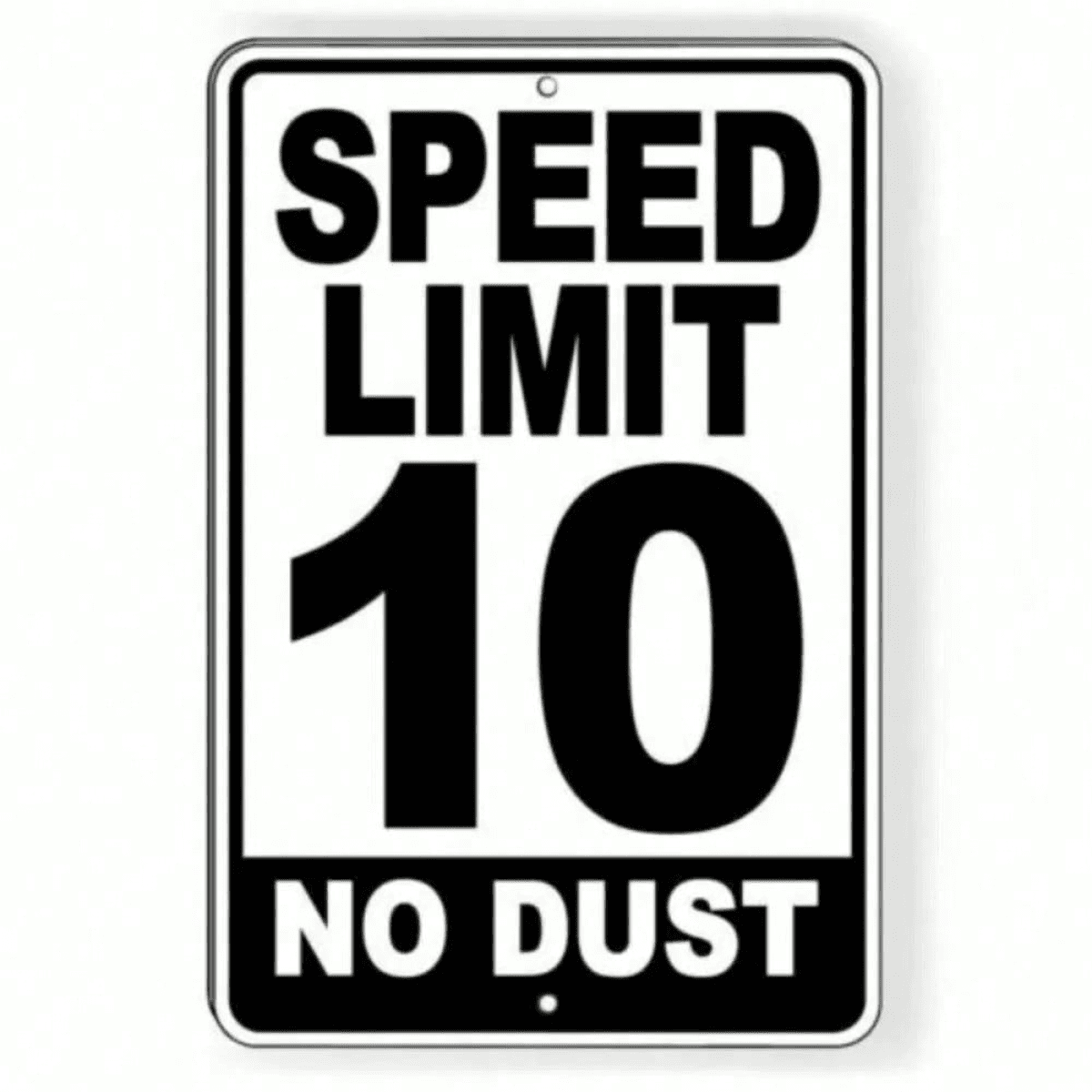 image-Vintage Decorative Metal Sign with Scrollwork - 10 MPH Warning - 8x12"
