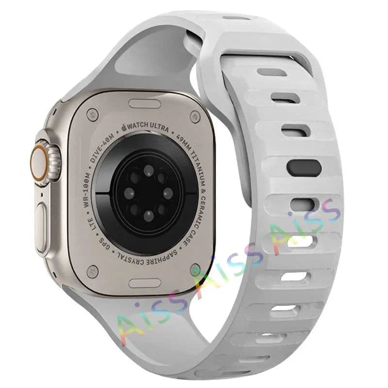image-Aiss Waterproof Silicone Strap for Apple Watch Ultra & iWatch - Durable 49mm-38mm