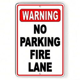 image-Fire Lane No Parking Sign Metal Durable Commercial Parking Lot Signage - 8"x12"