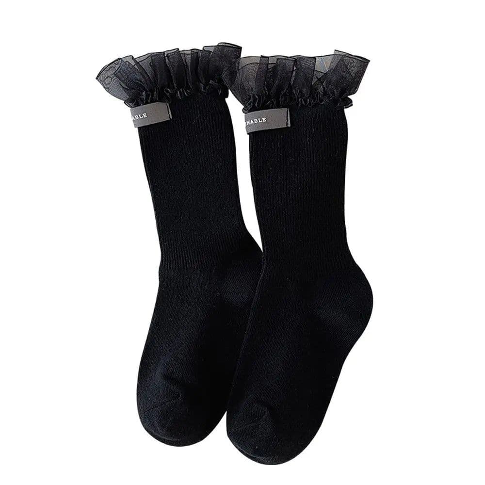 image-HEALMEYOU Lace Ruffle Ankle Socks Stylish Comfort for Casual Wear