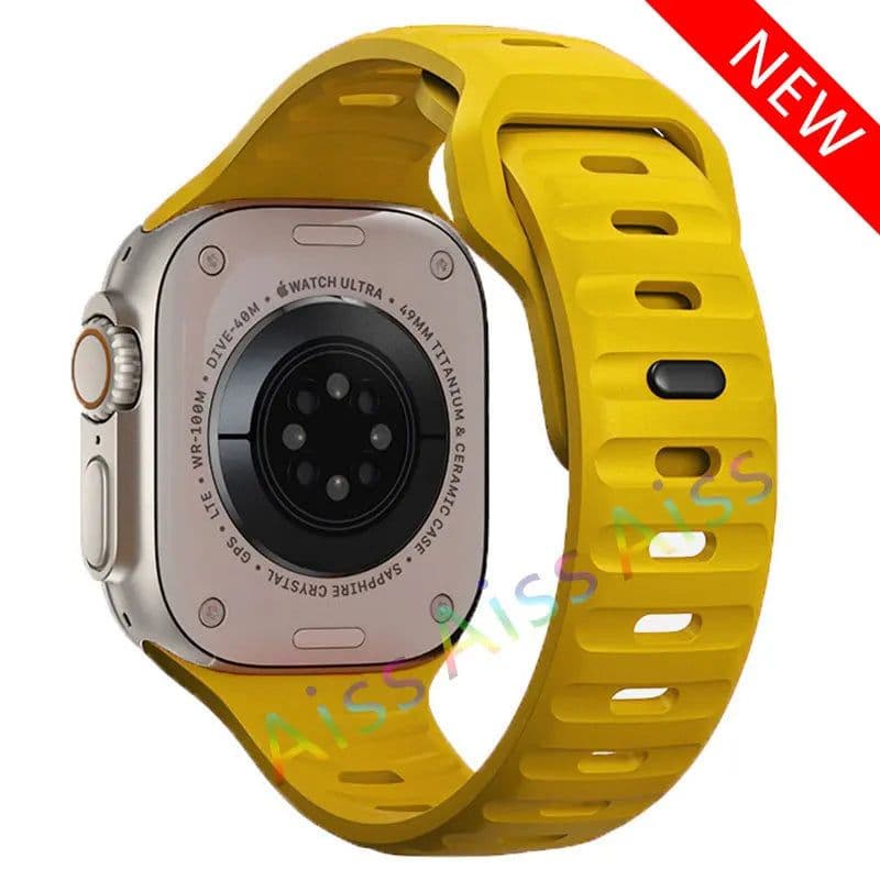 image-Aiss Waterproof Silicone Strap for Apple Watch Ultra & iWatch - Durable 49mm-38mm