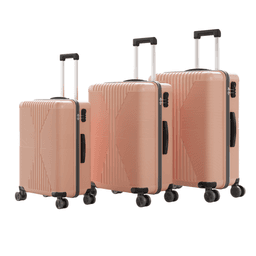 image-Non-TSA Rose Gold 3-in-1 PP Luggage Set, 20in, 24in, 28in