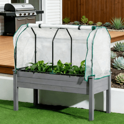 image-PieceRaised Garden Bed - Natural Fir Wood - Three-Tier Design