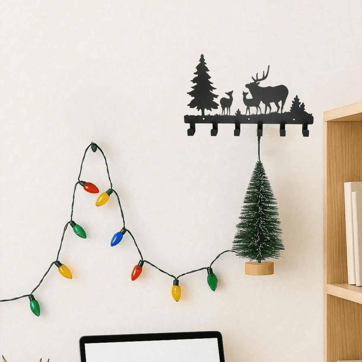 image-CIFbuy™ Rustic Wooden Animal Coat Rack Tree Stump Bear Deer Hooks Bathroom Entryway Decor (TikTok, pick-up service)