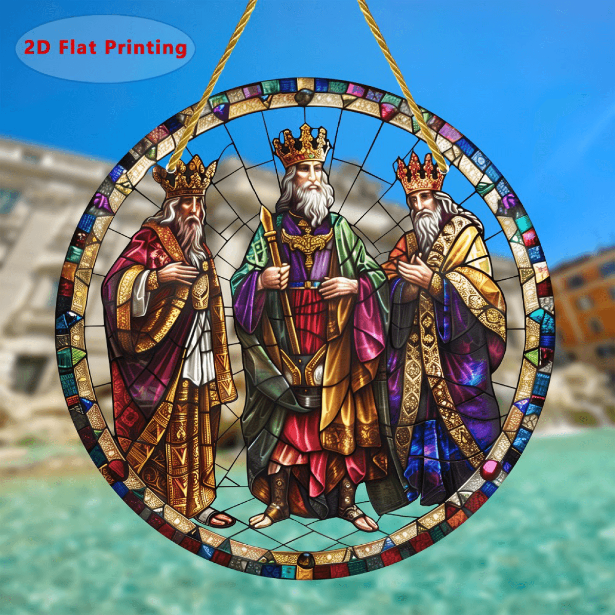 image-Rainbow Prism Acrylic Window Decor Colorful Hanging Ornament 20cm x 20cm
