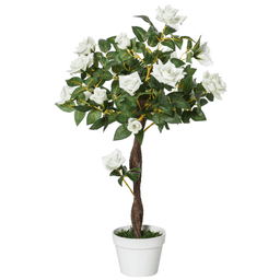 image-Artificial Camellia Tree Fake 21 Flowers & Nursery Pot Decor, 90cm