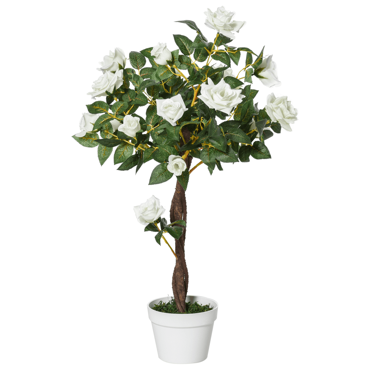 image-Artificial Camellia Tree Fake 21 Flowers & Nursery Pot Decor, 90cm
