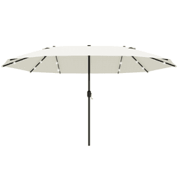 image-Garden Parasol 4.4m Double-Sided Sun Umbrella Patio Sun Shade LED Solar Light