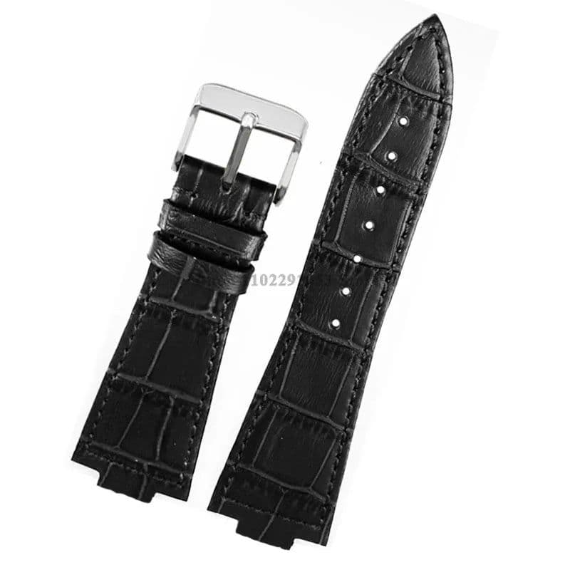 image-12mm Genuine Leather Watch Strap for Tissot PRX - Stylish Replacement Band