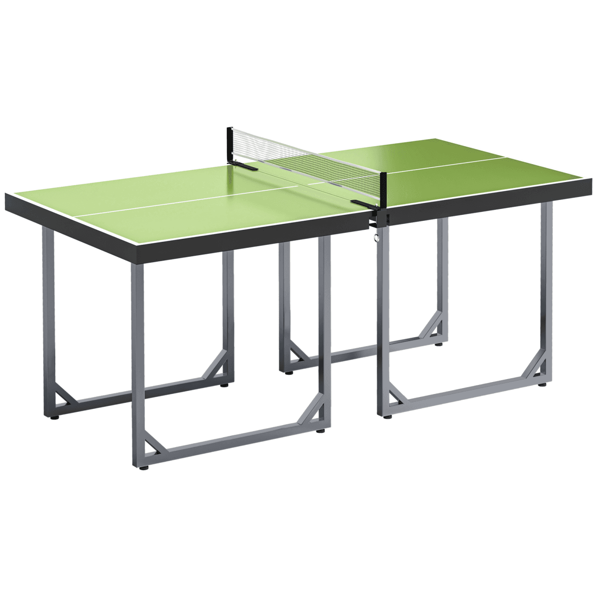 image-HOMCOM Foldable Indoor Tennis Table with Net - 182cm Green