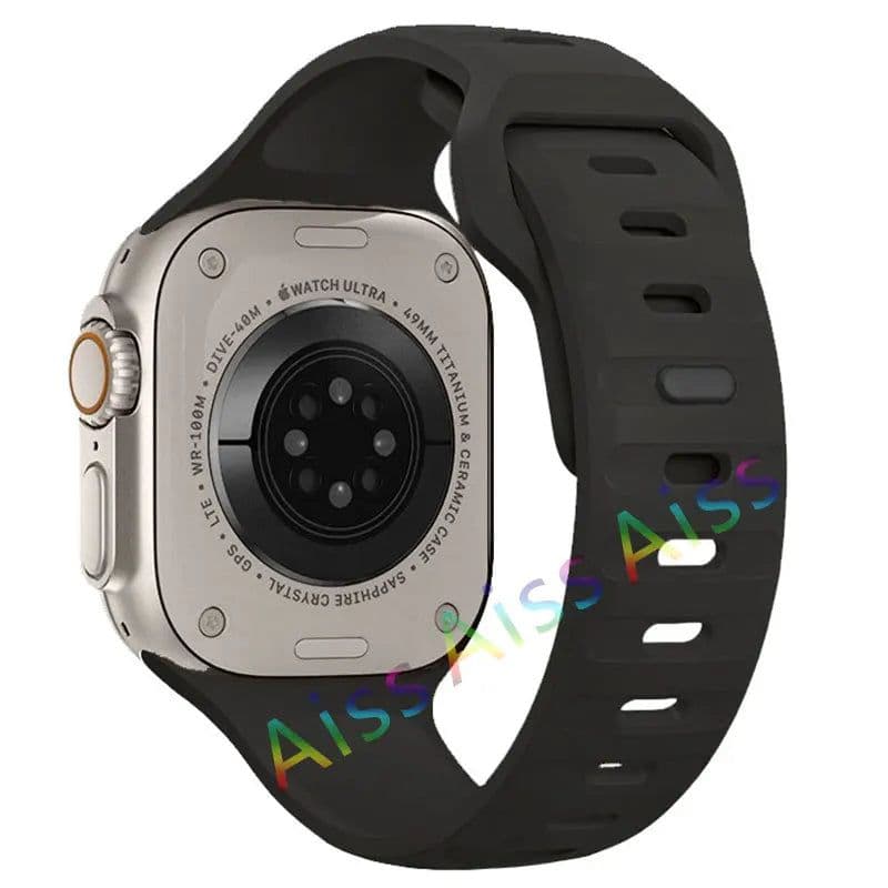 image-Aiss Waterproof Silicone Strap for Apple Watch Ultra & iWatch - Durable 49mm-38mm