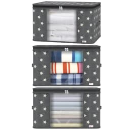 image-VINSANI 3pc DELUXE STORAGE BAGS GREY STAR 0000329