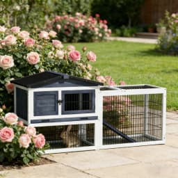 image-Small Animal Playpen Cage, Dark Gray, 59"L x 20.75"W x 26.75"H