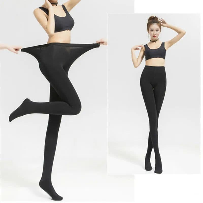image-DOIAESKV 120D Fleece Tights - Warm & Stretchy Plus Size for Autumn Winter