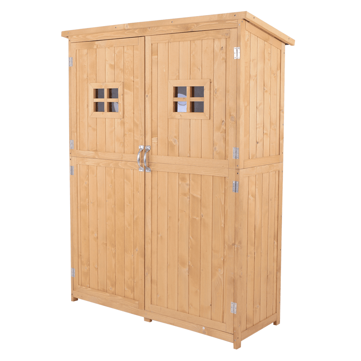 image-Garden Shed W/Double Door, Pine Wood, 127.5Lx50Wx164H cm
