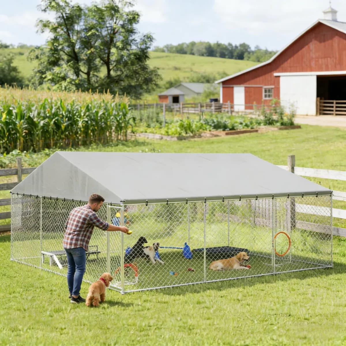 image-Dog Kennel Outdoor Large Silver Walk-in