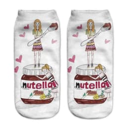 image-AnBnCn Funny Nutella 3D Printed Casual Socks - Kawaii Gift Delight