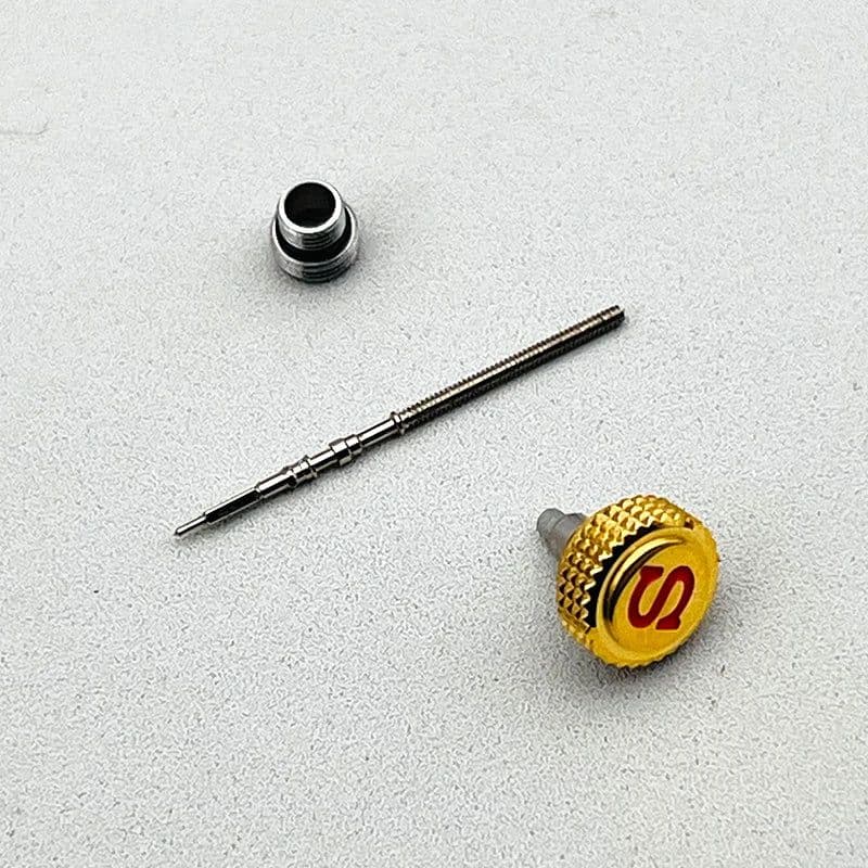 image-7mm Knurled Seiko Watch Crown - Durable Stainless Steel Repair Part