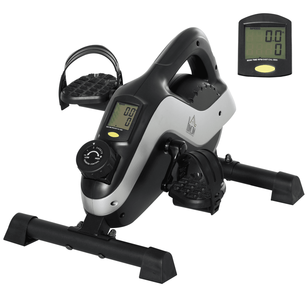 image-HOMCOM Mini Exercise Bike - 8 Levels Magnetic Resistance Black