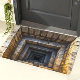 image-3D Optical Illusion Doormat - Ground Crack Design Anti-Slip Rug