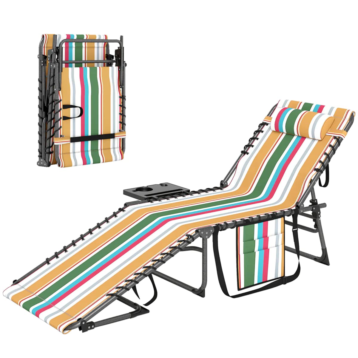 image-2 Folding Chaise Lounge Pool Chairs
