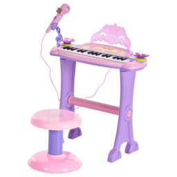 image-Mini Battery Organ Piano Microphone Stool 32 Key Keyboard Kids Toy